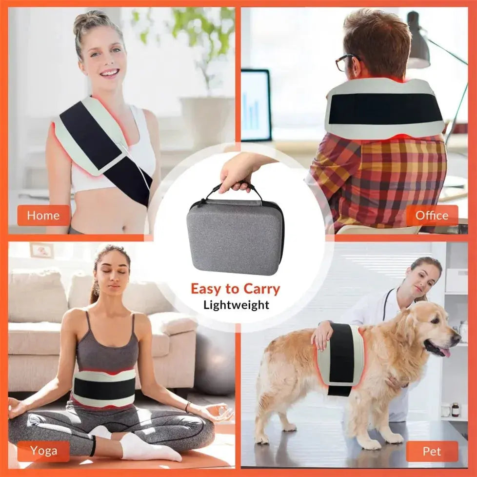 ZJKC 660nm 850nm 940nm Red Light Therapy Belt Near Infrared Phototherapy Wrap 450pcs LED Heating Pad for Full Body Pain Relief OlivienneSkinCo