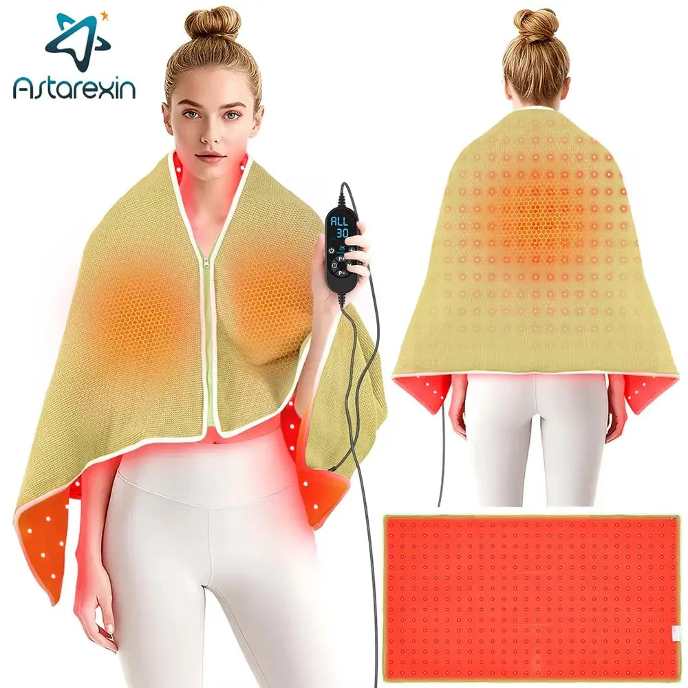 660nm Red Light Therapy Blanket Keep Warm Heating Shawl For Body Device Cushion 850nm Infrared Light Muscle Pain Relief Relax OlivienneSkinCo