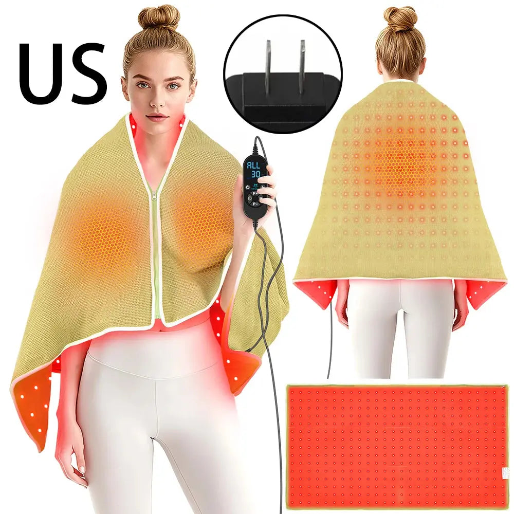 660nm Red Light Therapy Blanket Keep Warm Heating Shawl For Body Device Cushion 850nm Infrared Light Muscle Pain Relief Relax OlivienneSkinCo