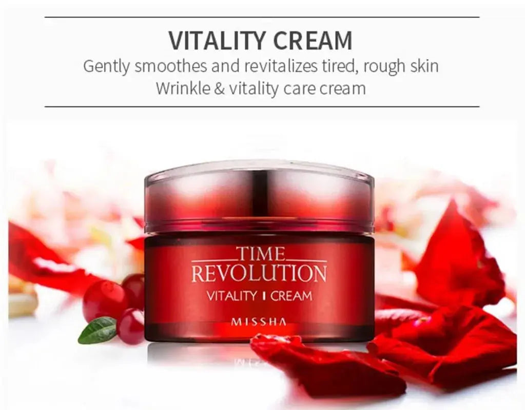 MISSHA Time Revolution Vitality Cream 50ml Facial Care Firming Moisturizing Face Serum Korea Cosmetics OlivienneSkinCo