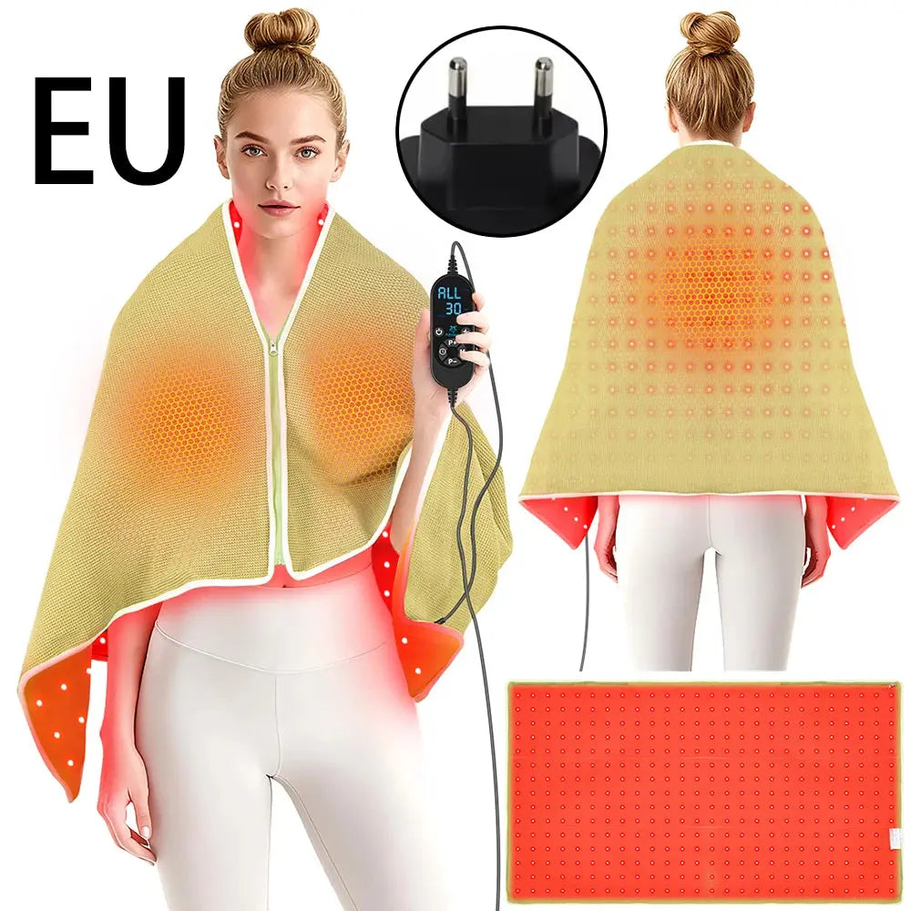 660nm Red Light Therapy Blanket Keep Warm Heating Shawl For Body Device Cushion 850nm Infrared Light Muscle Pain Relief Relax OlivienneSkinCo