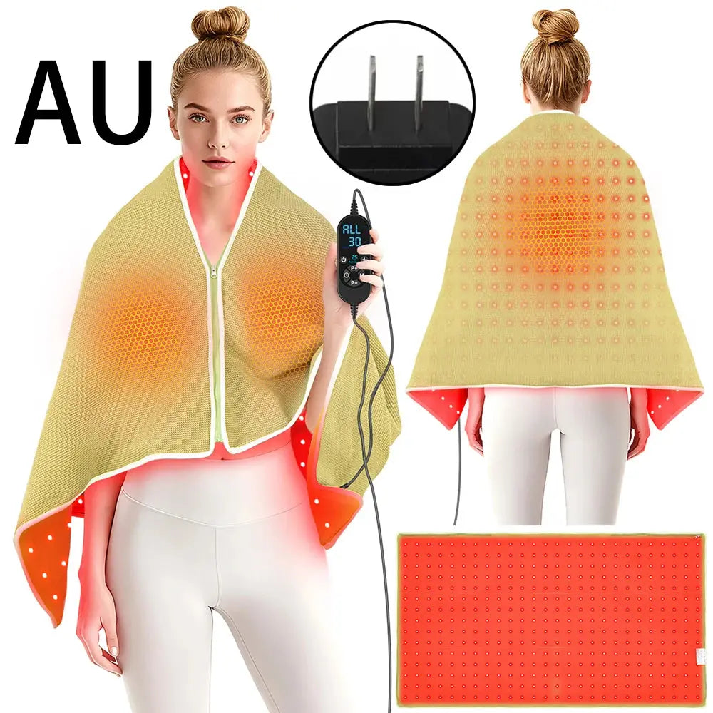 660nm Red Light Therapy Blanket Keep Warm Heating Shawl For Body Device Cushion 850nm Infrared Light Muscle Pain Relief Relax OlivienneSkinCo